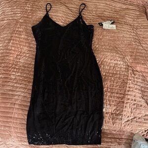 bebe Sparkling Black Mini Dress